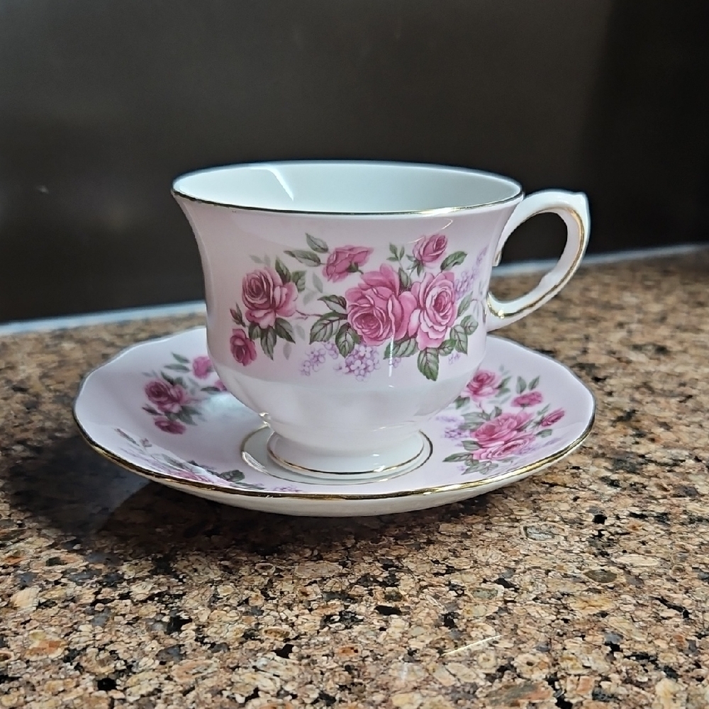 Floral Teacup and Saucer Set